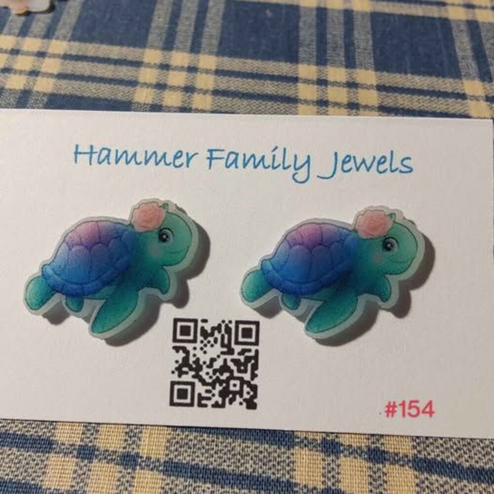 Cute Sea Turtle Stud Earrings